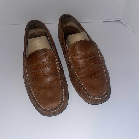Polo Ralph Lauren Wes Brown Leather Penny‎ Loafers Size 10.5 - Picture 2 of 7